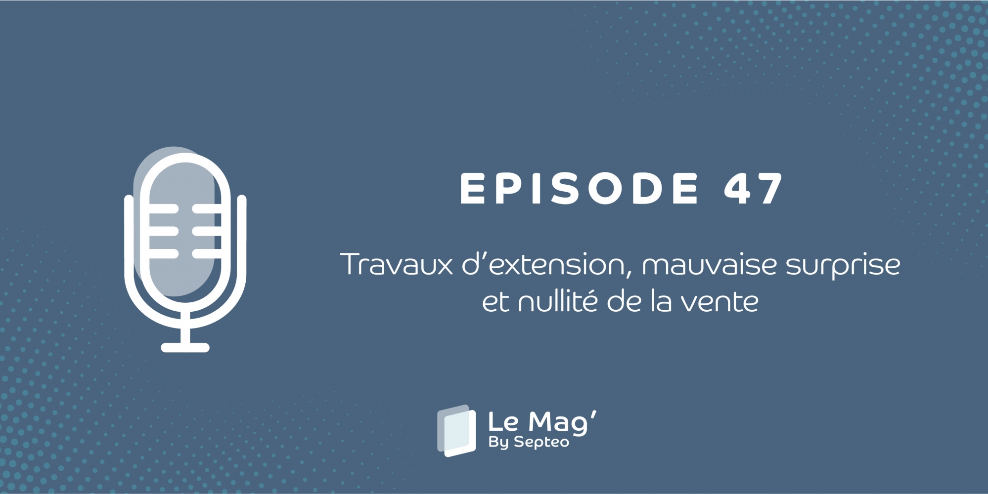EPISODE 47 : Travaux d’extension, mauvaise surprise et nullité de la vente